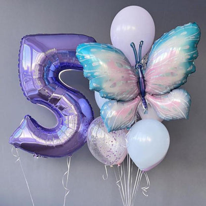 Gradient Butterfly Balloon Set