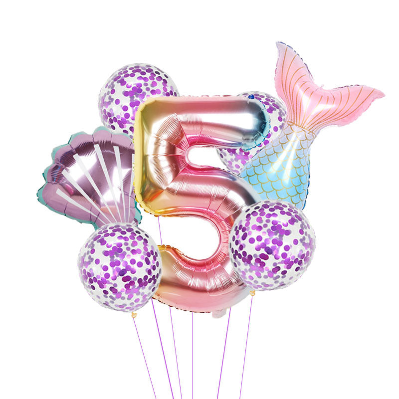 Birthday Party Supplies Decorative Mermaid Balloon Package