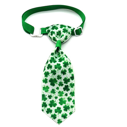 St. Patrick's Day Four-leaf Clover Bow Pet Tie