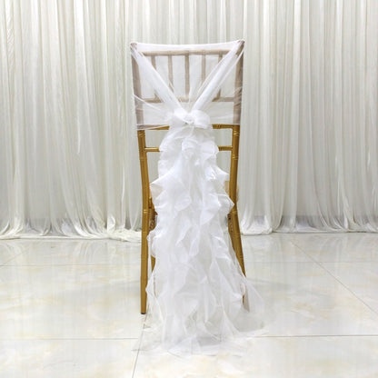 Wedding Ruffle Tie Chair Back