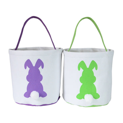 Happy Easter Burlap Bunny Ears Tote Bags