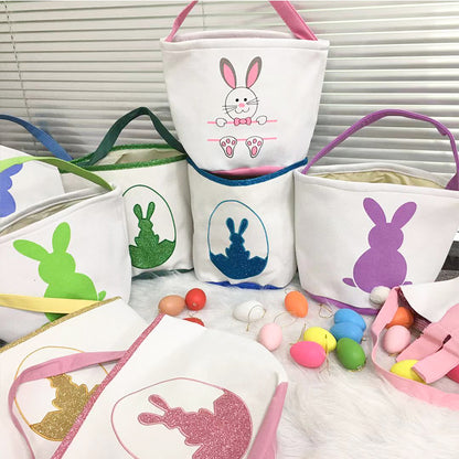 Happy Easter Burlap Bunny Ears Tote Bags