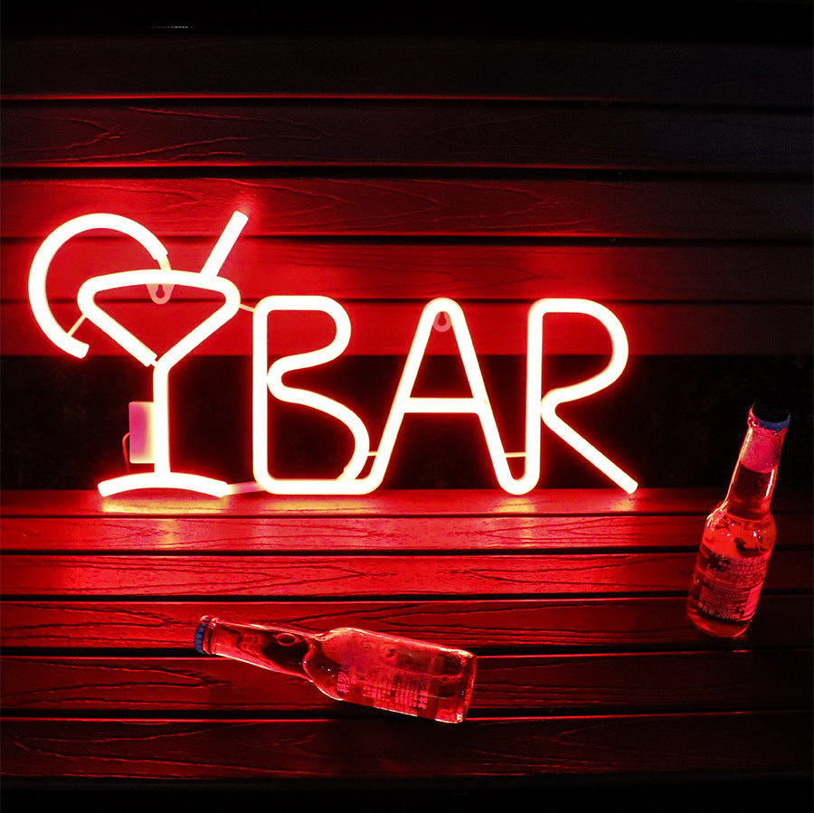 LED Neon Letter Shape BAR Family PARTY Bar Decoration Light