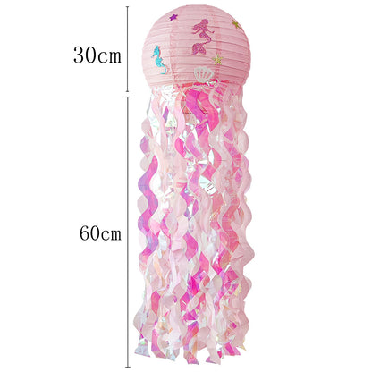 Mermaid Theme Party Decoration Seabed Paper Jellyfish Paper Lantern