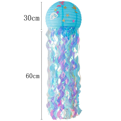 Mermaid Theme Party Decoration Seabed Paper Jellyfish Paper Lantern