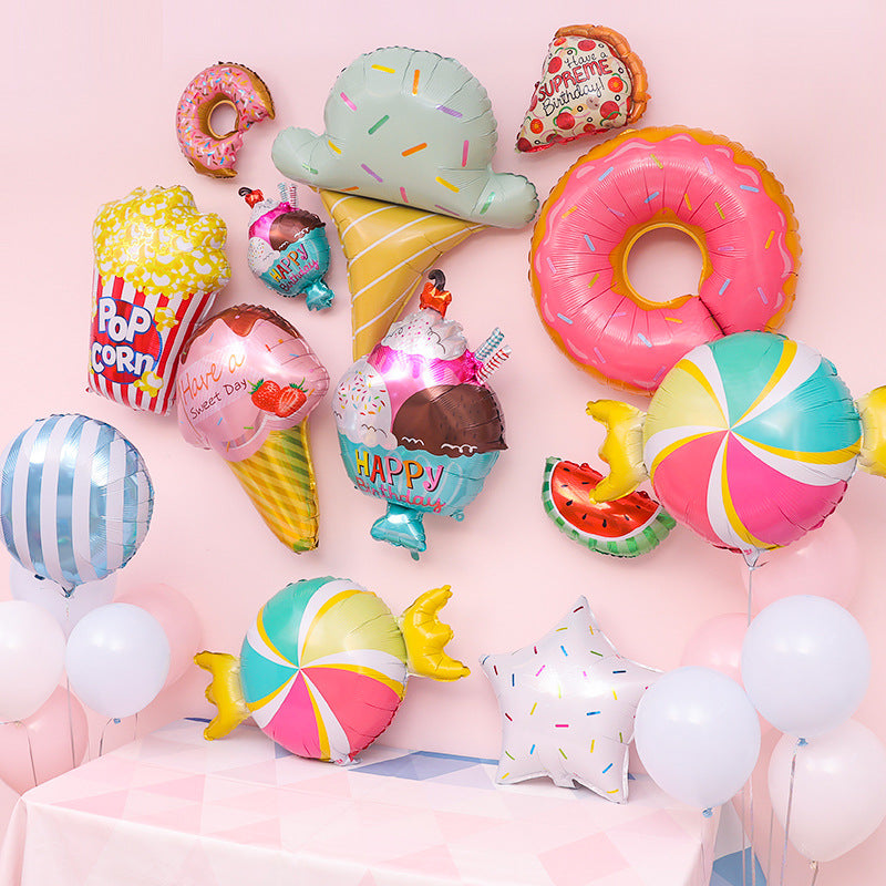 Party Decoration Donut Fruit Ice Cream Balloon