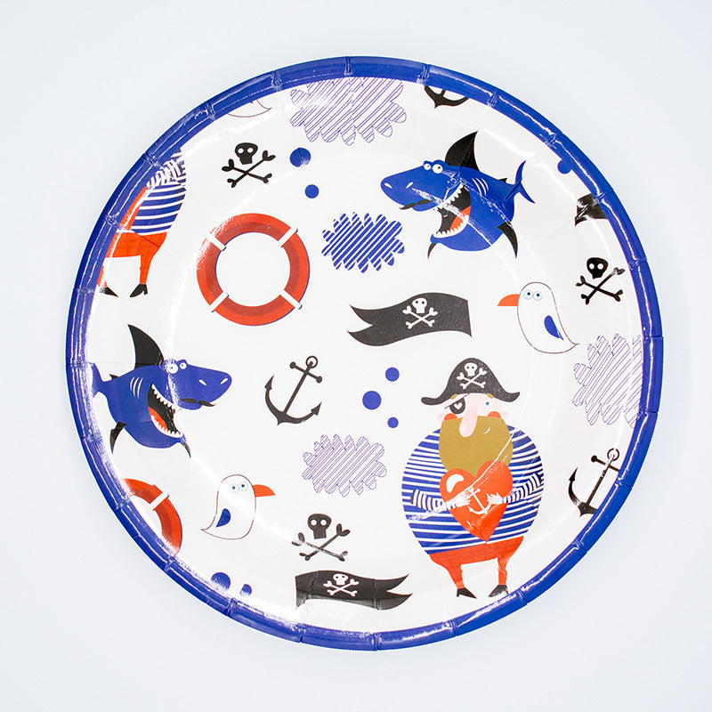 Pirate Party Decorations Paper Plates, Tablecloths, Paper Bags, Cake Inserts