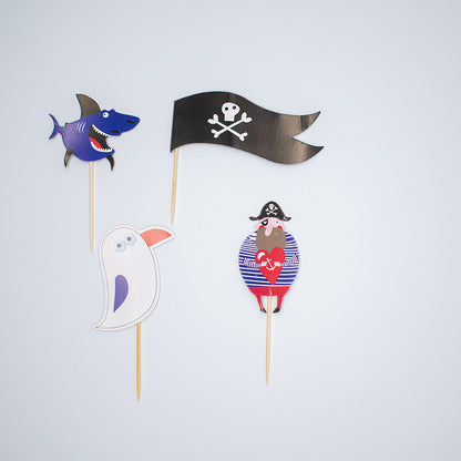 Pirate Party Decorations Paper Plates, Tablecloths, Paper Bags, Cake Inserts