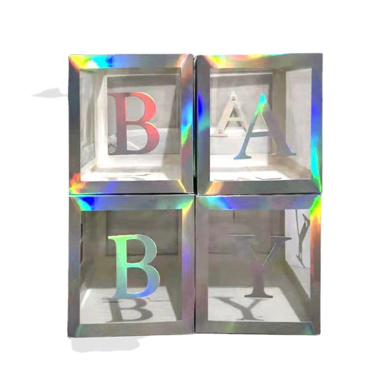 Birthday Party Letter Gift Box Transparent Balloon Box