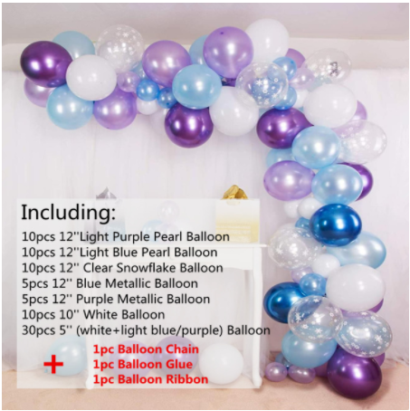 80ct Garland Arch Kit Birthday Party Ice Snow Queen Latex Balloons