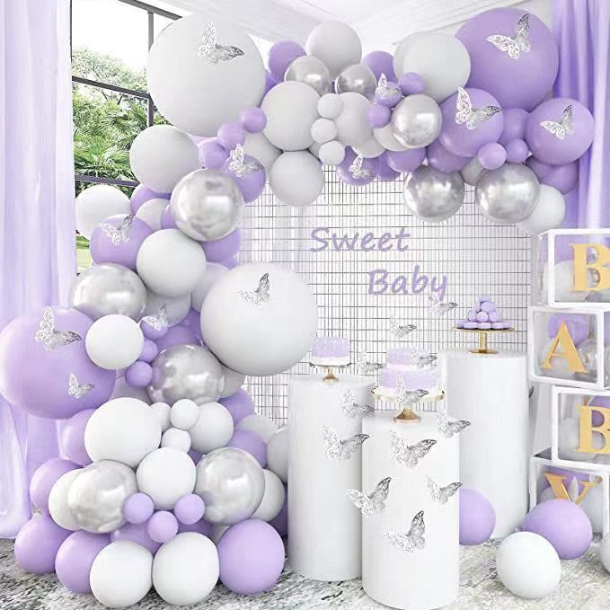 100ct Purple Butterfly Balloon Garland