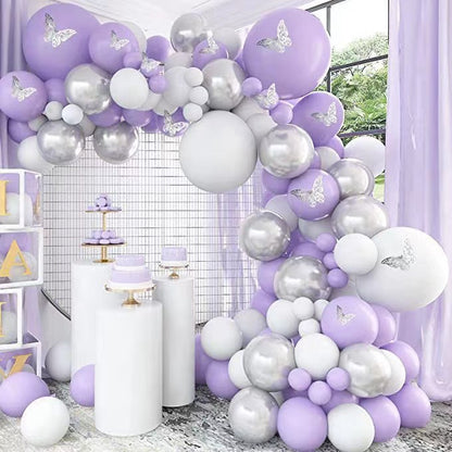 100ct Purple Butterfly Balloon Garland