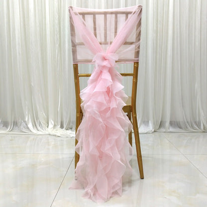 Wedding Ruffle Tie Chair Back