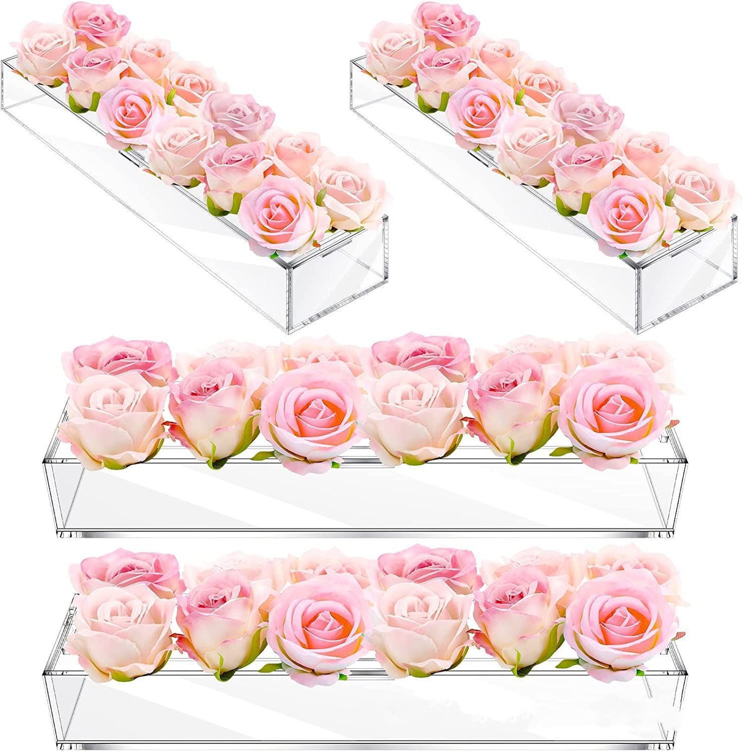 Flower Acrylic Box Wedding Table Decoration