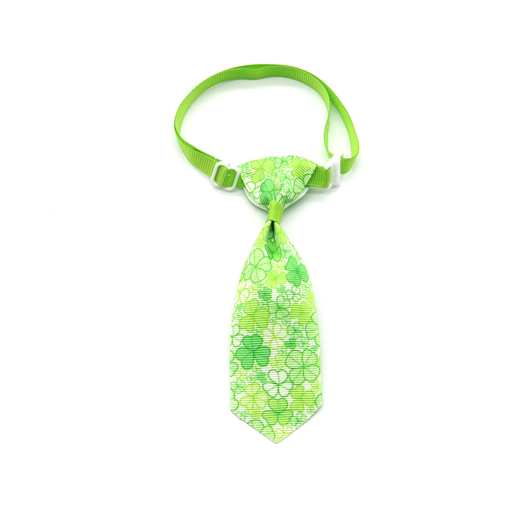 St. Patrick's Day Four-leaf Clover Bow Pet Tie