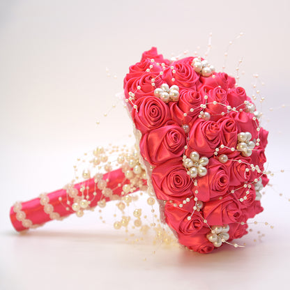 Pearl Ribbon Wedding Bride Flower Bouquet