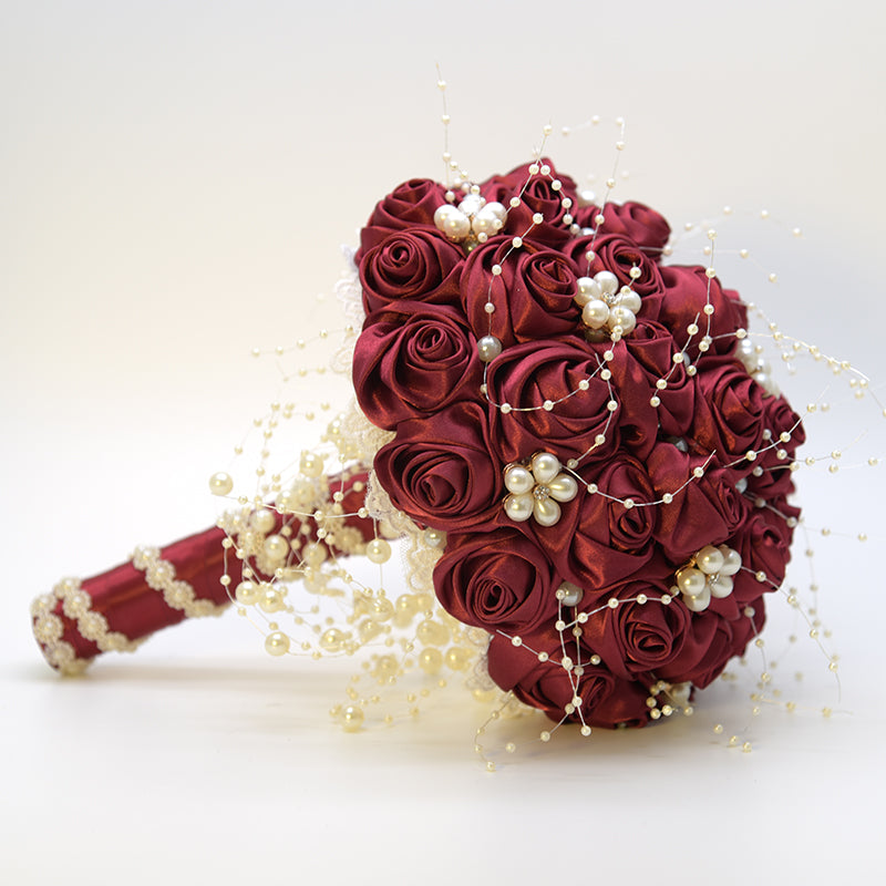 Pearl Ribbon Wedding Bride Flower Bouquet