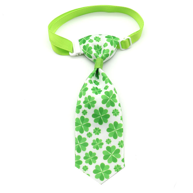 St. Patrick's Day Four-leaf Clover Bow Pet Tie