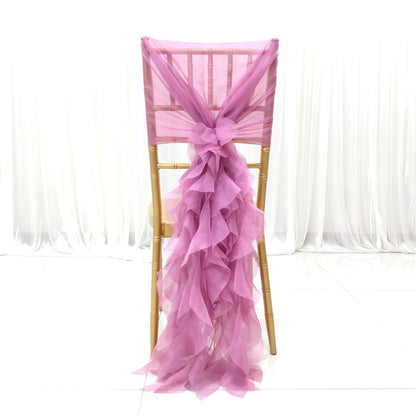 Wedding Ruffle Tie Chair Back