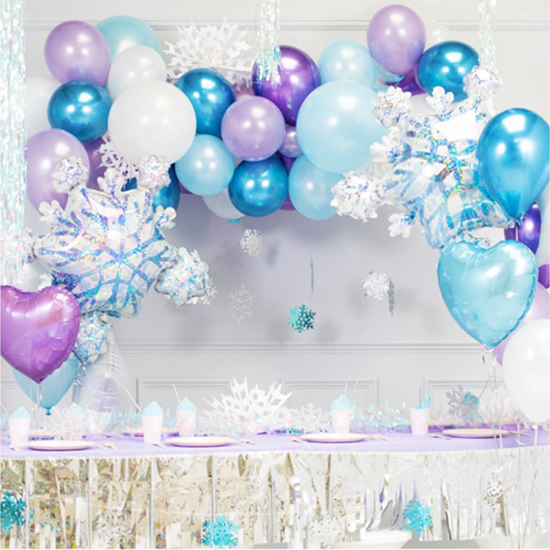 92ct Ice Princess Snowflake Foil Balloons