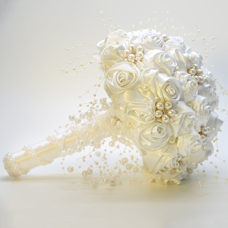 Pearl Ribbon Wedding Bride Flower Bouquet