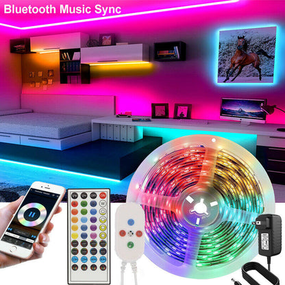 Led Strip Lights 5050 RGB Bluetooth Room Light Color Changing with Remote