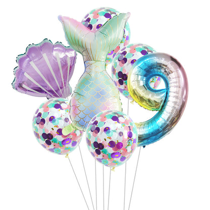 Birthday Party Supplies Decorative Mermaid Balloon Package