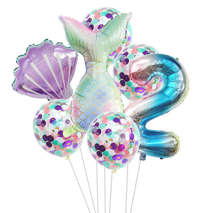 Birthday Party Supplies Decorative Mermaid Balloon Package