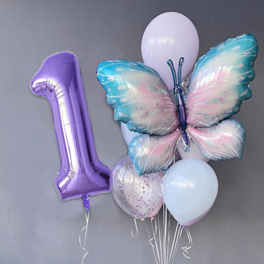 Gradient Butterfly Balloon Set