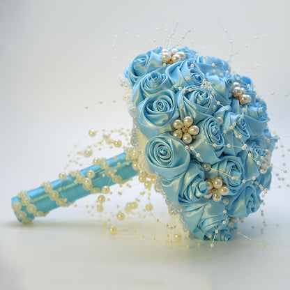 Pearl Ribbon Wedding Bride Flower Bouquet