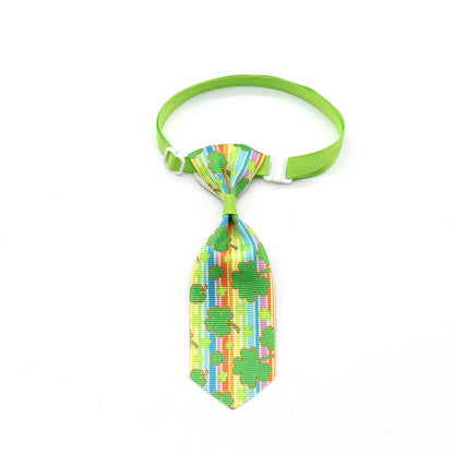 St. Patrick's Day Four-leaf Clover Bow Pet Tie