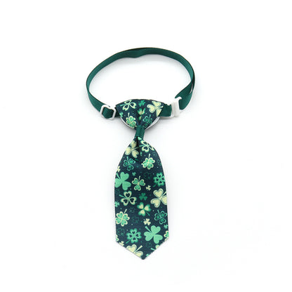 St. Patrick's Day Four-leaf Clover Bow Pet Tie