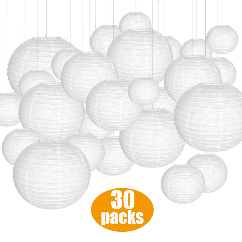 30 Pack White Paper Lantern Wedding and Party Decorations