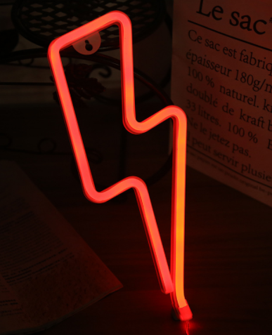 Decorative neon lights at night