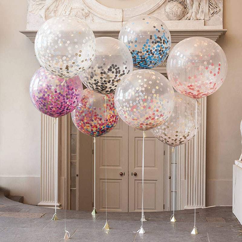 Confetti Clear Balloons 12 Pack