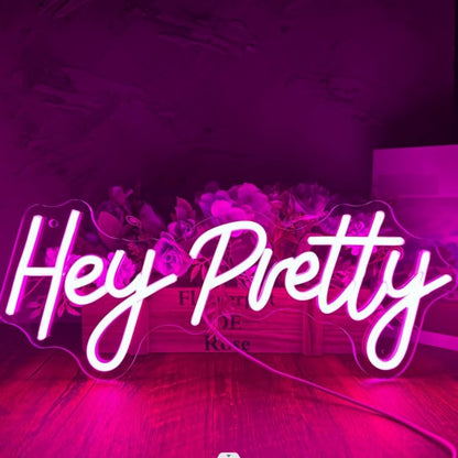 Neon Hey Pretty Party Letters Decorative Light