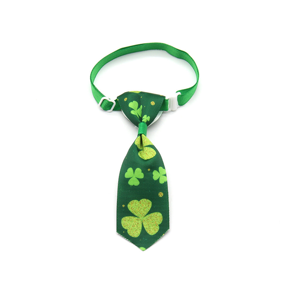 St. Patrick's Day Four-leaf Clover Bow Pet Tie