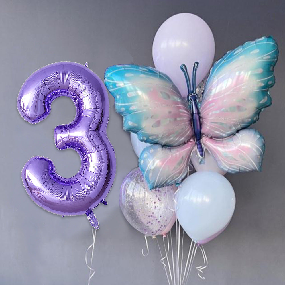 Gradient Butterfly Balloon Set