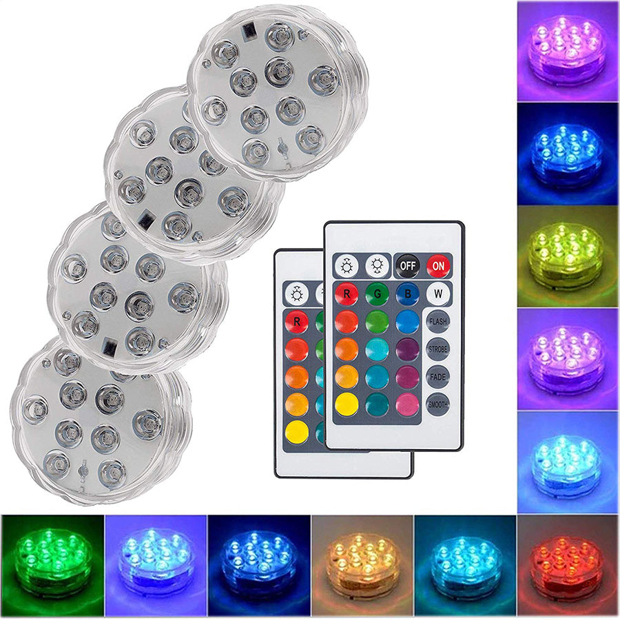 10 LED Submersible Lights Underwater Waterproof Wedding Vase Base Party Decorations