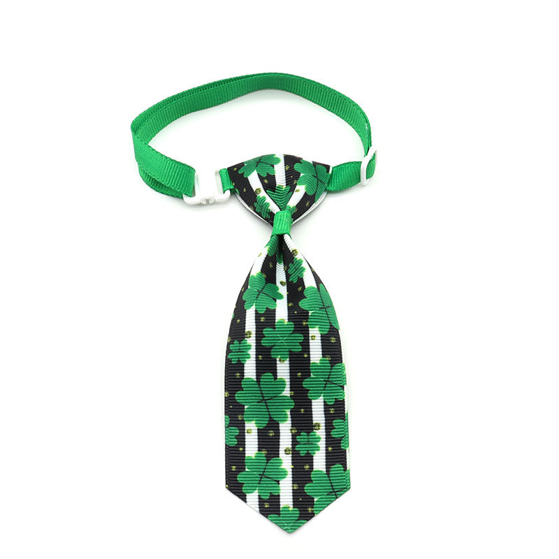 St. Patrick's Day Four-leaf Clover Bow Pet Tie