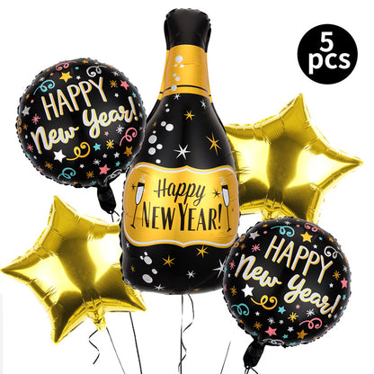 New Year Fast Year Theme Layout Balloon Set Five-piece Set