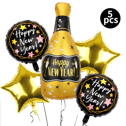 New Year Fast Year Theme Layout Balloon Set Five-piece Set