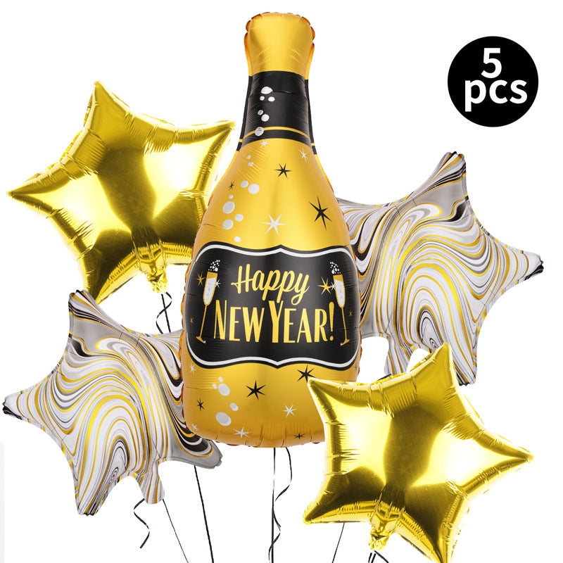 New Year Fast Year Theme Layout Balloon Set Five-piece Set