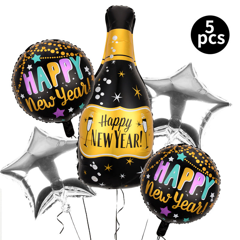 New Year Fast Year Theme Layout Balloon Set Five-piece Set