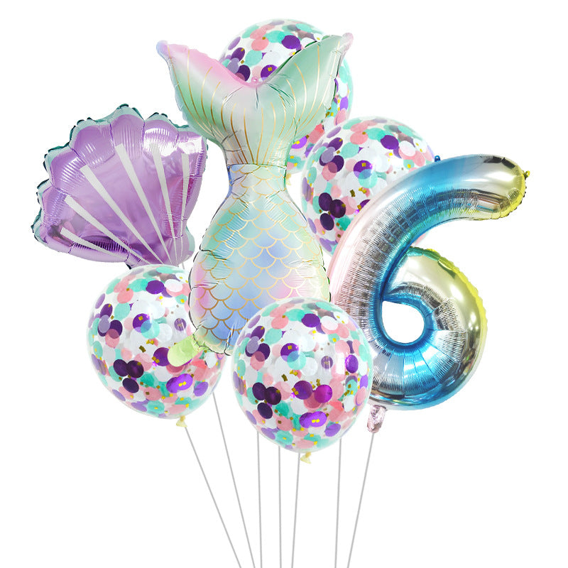 Birthday Party Supplies Decorative Mermaid Balloon Package