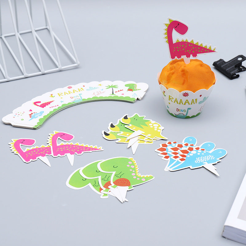 Dinosaur Paper Plate Paper Cup Party Decoration Tableware Set