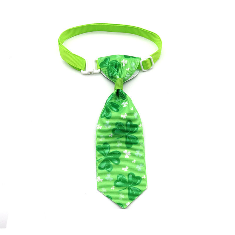 St. Patrick's Day Four-leaf Clover Bow Pet Tie