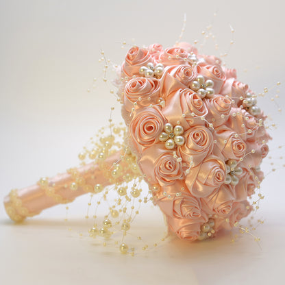 Pearl Ribbon Wedding Bride Flower Bouquet