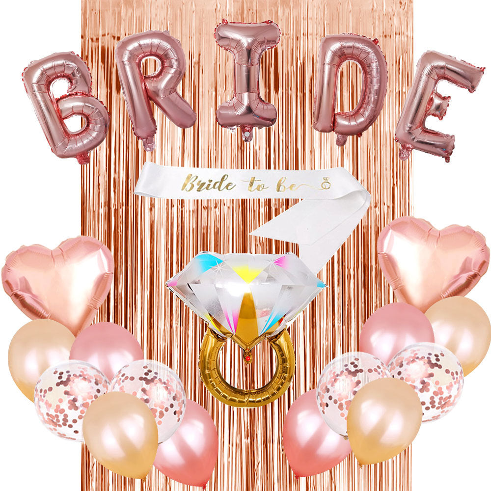 Bachelor Party Balloon Set Bride Shoulder Strap Diamond Ring Party Decoration