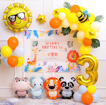 Animal Happy Birthday Party Background Wall